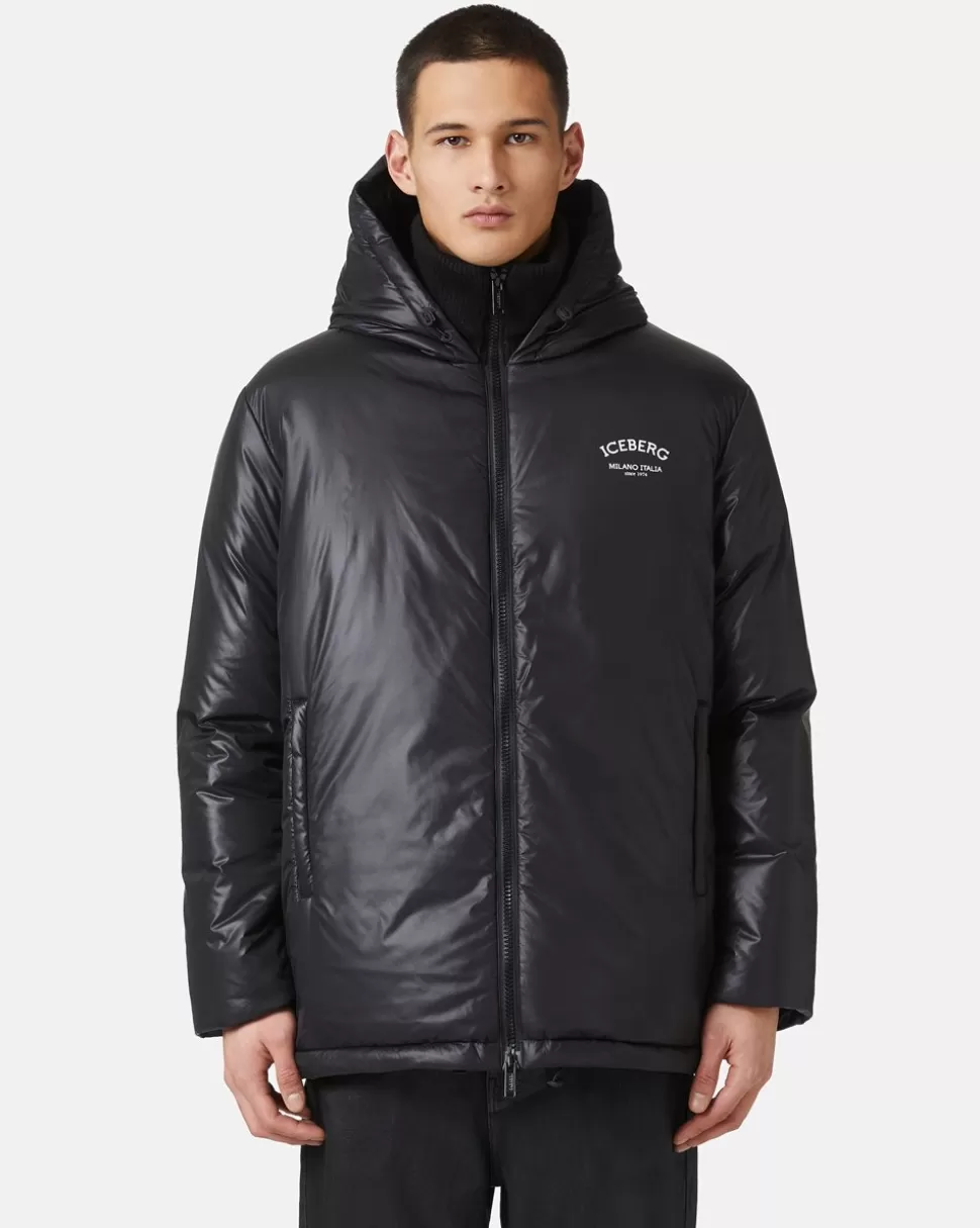 Iceberg Nylon Down Jacket With Logo | Outerwear