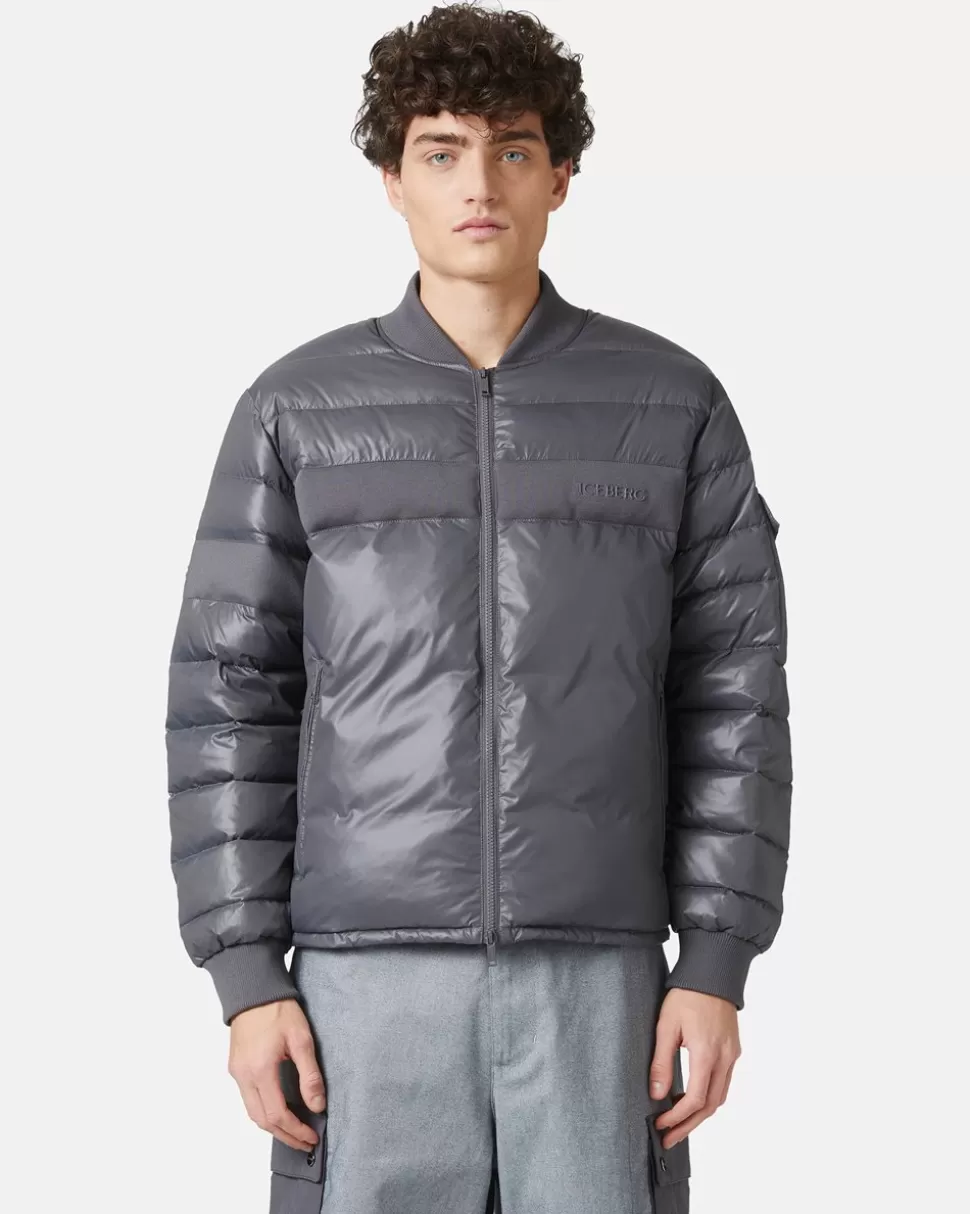 Iceberg Nylon Jacket With Ribbed Band | Outerwear