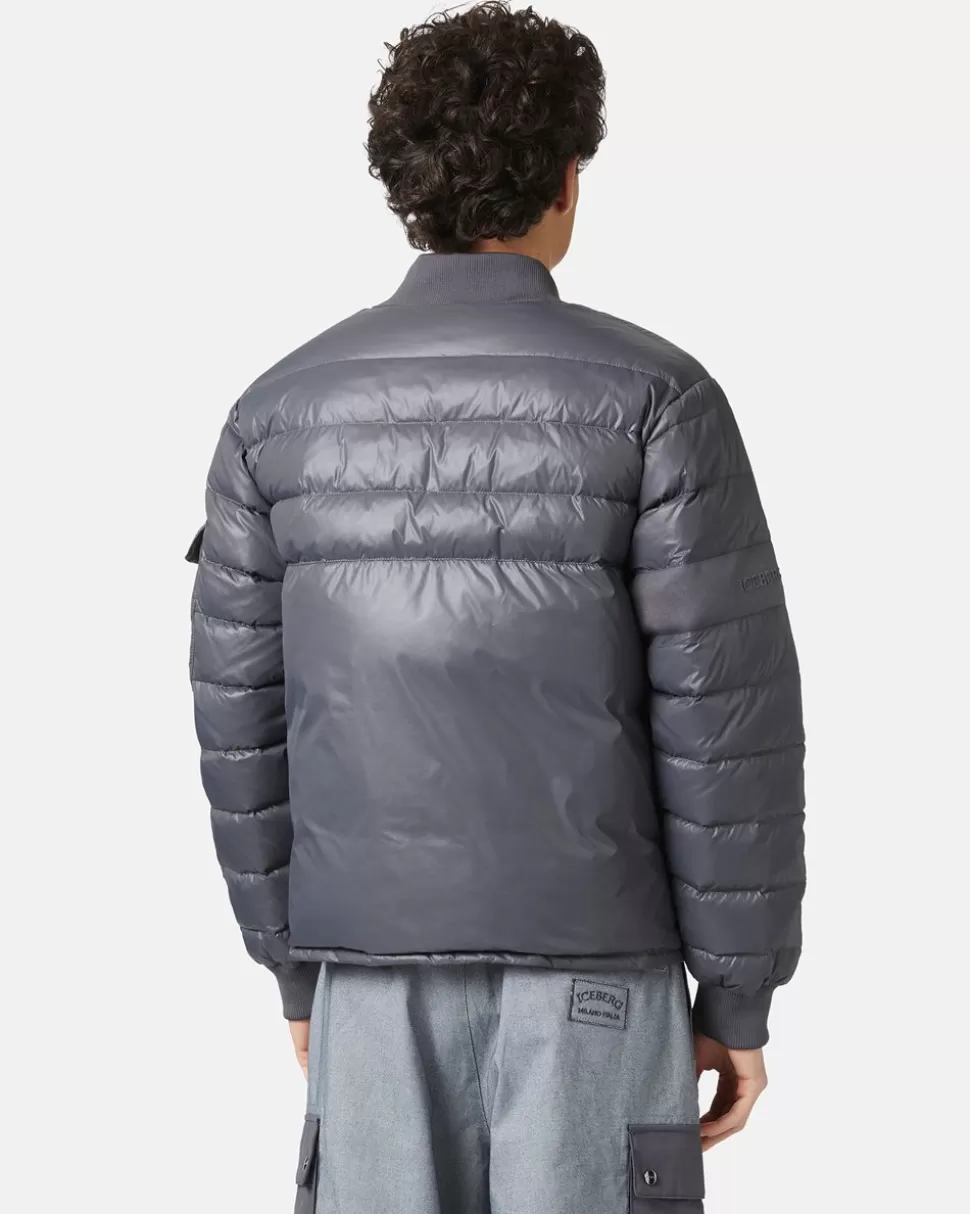 Iceberg Nylon Jacket With Ribbed Band | Outerwear