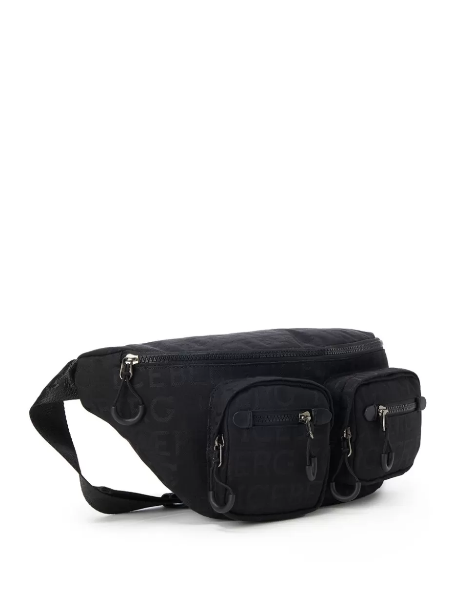 Iceberg Nylon Pouch With Allover Logo | Bags And Belt