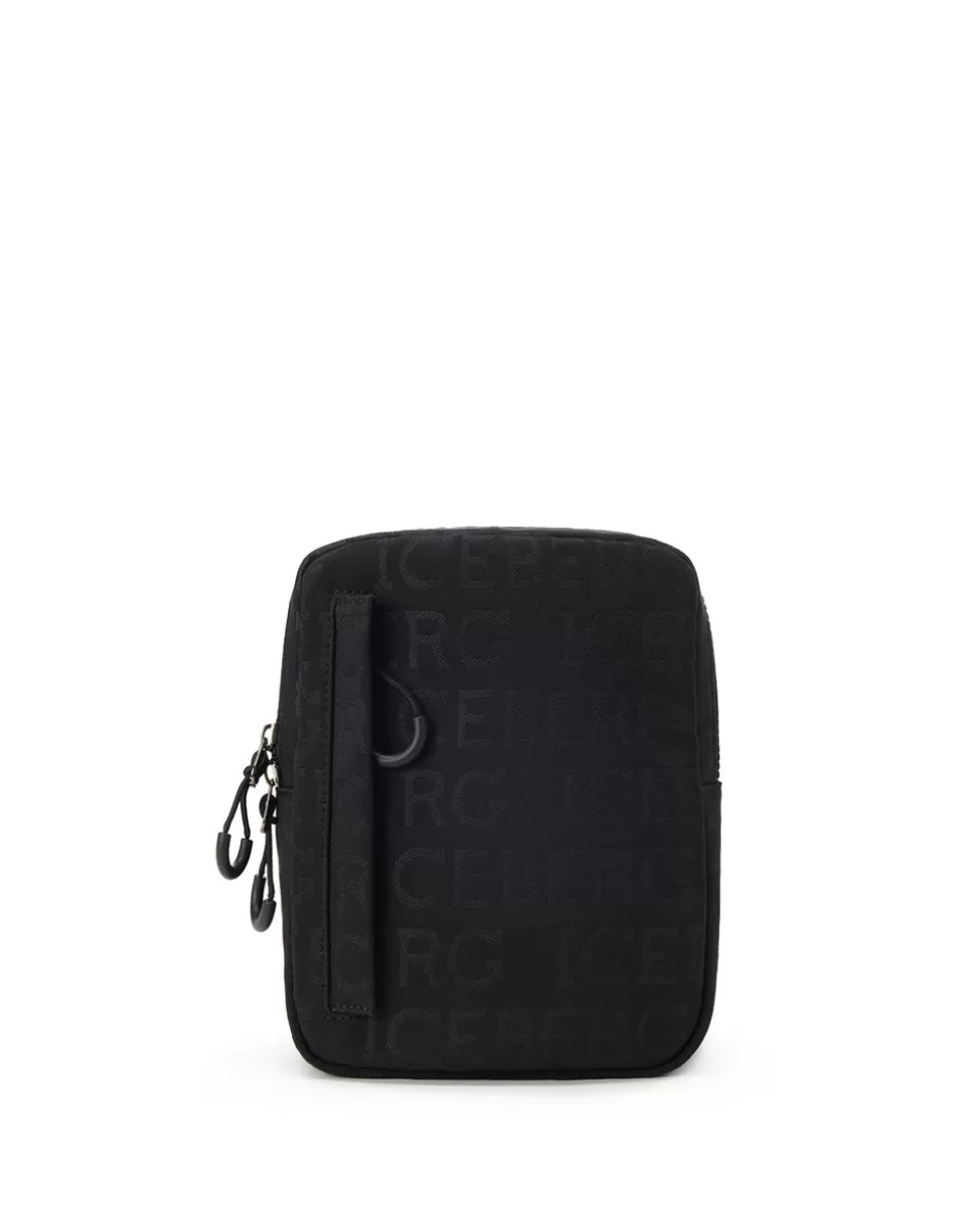 Iceberg Nylon Shoulder Bag With Allover Logo | Bags And Belt