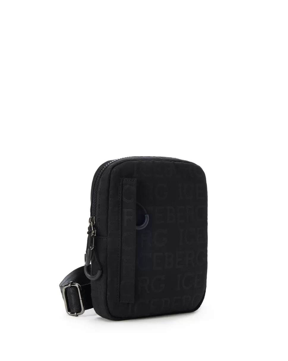 Iceberg Nylon Shoulder Bag With Allover Logo | Bags And Belt