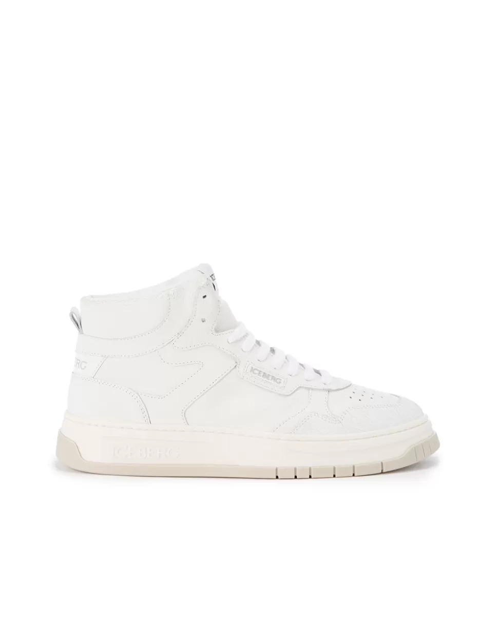 Iceberg Oversized Sneakers Inspired By Vintage Basket Style | Mix Material | Shoes