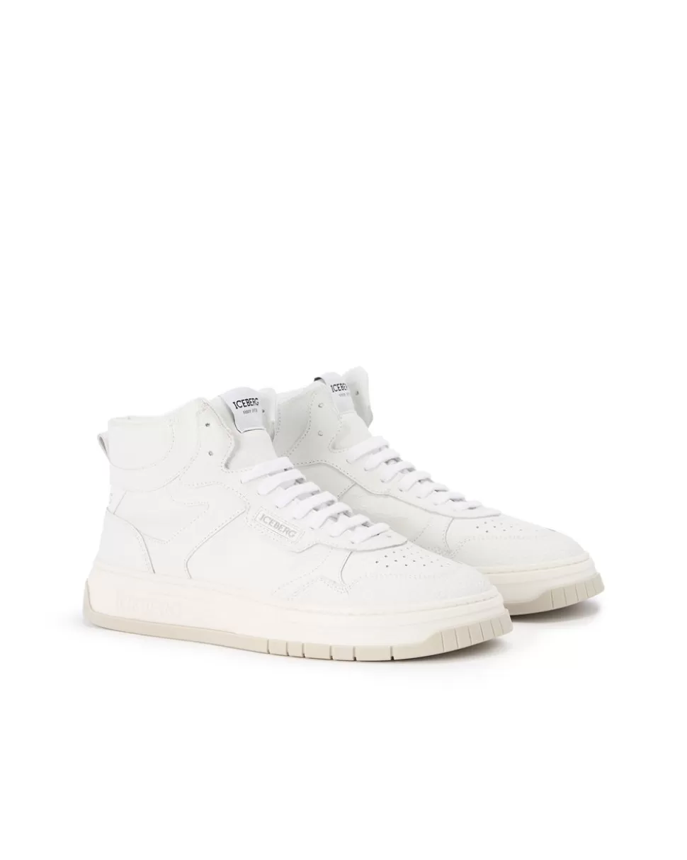 Iceberg Oversized Sneakers Inspired By Vintage Basket Style | Mix Material | Shoes