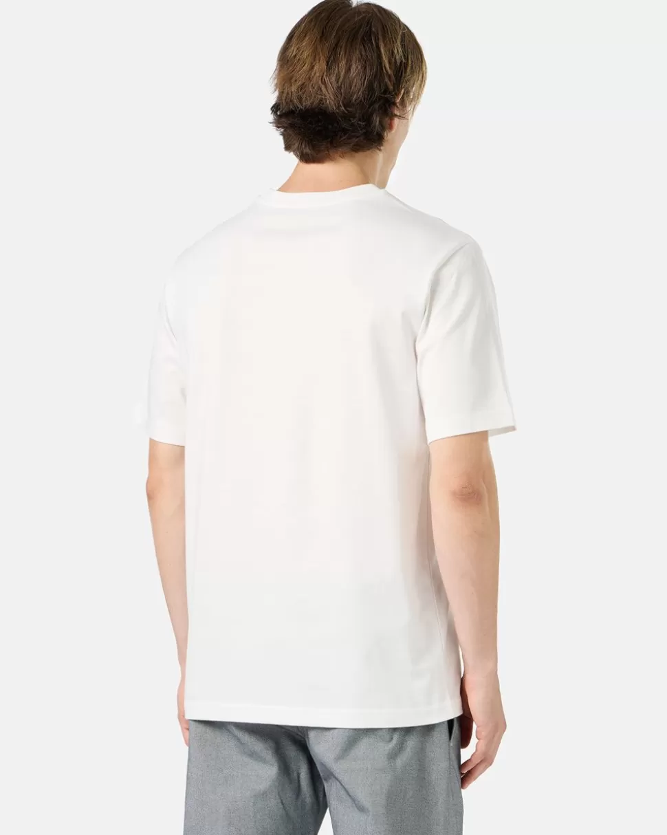 Iceberg White Cotton Jersey T-shirt With Lazy Garfield Print | T-Shirts And Polo