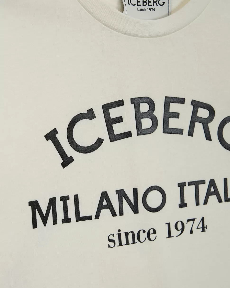 Iceberg White Crewneck Sweatshirt With Logo | Kids/BOY Boy Fw24