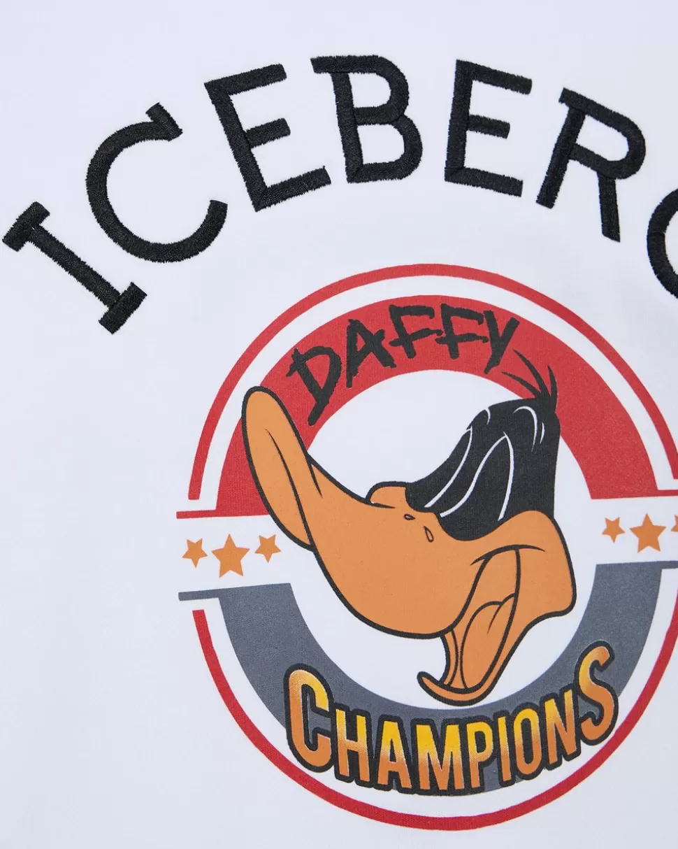Iceberg White Crewneck Sweatshirt With Junior Collection Cartoon Print | Kids/BOY Boy Fw24